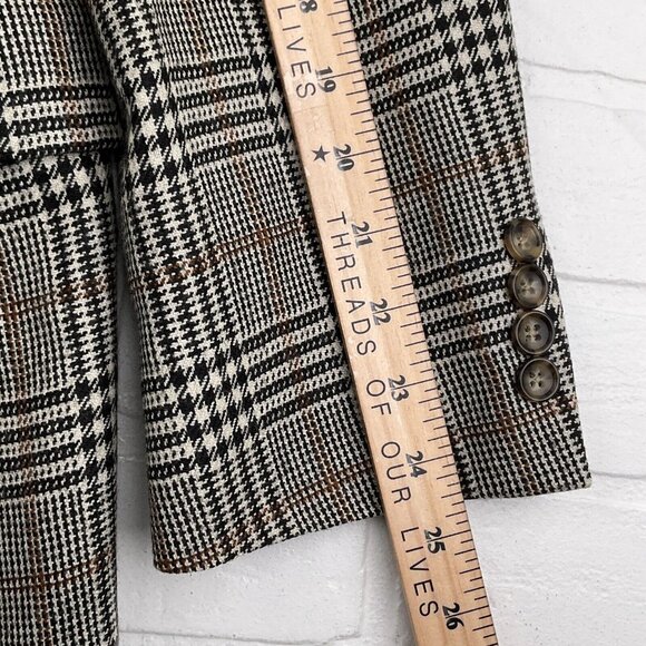 Hickey Blazer Men‎ 42R Black Brown Big Houndstooth Plaid Wool Suit Jacket VTG - Picture 11 of 14